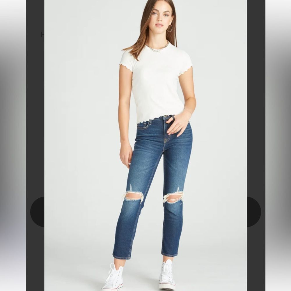 VIGOSS 🔥NWT🔥 Frankie slim straight dark wash jeans 🔥 distressed